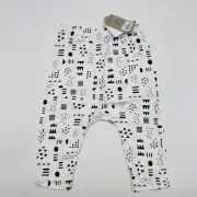 Honest Baby Infant Boys 12 Months Printed Organic Cotton Harem Pants White 2431