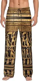 [EdWal] Egypts Hieroglyphics print Men's Pajama Pants Big and Tall Pajama Bottoms Mens Lounge Sleep Pants with Pockets