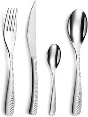 [Amefa] 246528AF20C40 Empreinte 24-Piece Cutlery Set for 6 People, Stainless Steel, Glossy & Satin Finish, 13.7 x 7 x 26.5 cm