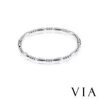 在飛比找momo購物網優惠-【VIA】白鋼手環 圓珠手環/經典時尚光面水滴圓珠造型白鋼手