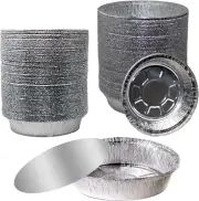 6 Inch Disposable Round Aluminum Foil Take-Out Pans with Board Lids Set 400pcs