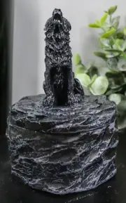 Ebros Single Howling Gray Alpha Wolf Mini Rounded Jewelry Decorative Box