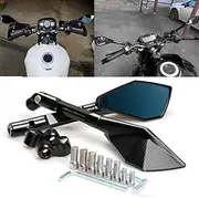 ELIFEPARTS Universal 8MM 10MM Clockwise Threaded Bolts Motorbike Bluish Reverse Side Mirrors, Motorcycle Mirrors Compatible with FZ07 FZ 09 FJ07 FJ09 FZ8 XSR900