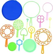 BRIGHTFUFU 14Pcs Colorful Bubble Wand Set for Bubble Making for Outdoor Fun Assorted Shapes and Colors for Preschool Activities