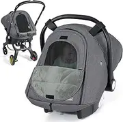 Orzbow Winter Baby Car Seat Cover,Universal Breathable Car Seat Footmuff for Baby w/Insect Net and Front Zip Door,All-Round Snow,Wind and Rain Protection,Sleep Aid for Baby Car Seat,Warm,Dark Grey