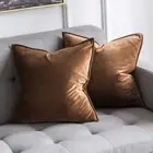 MIULEE Pack of 2 Decorative Velvet Throw Pillow Cover Soft Chocolate Pillow Cove