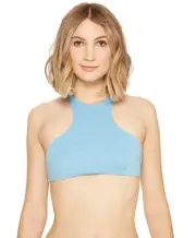 Rip Curl Womens Premium Surf High Neck Racerback Bikini Top Blue/Blue XL