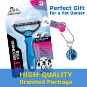 Multi-Purpose Pet Grooming Tool 2-Sided Undercoat Rake for Cats & Dogs Dematting