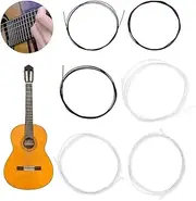 Fine Workmanship Classical Guitar Nylon Strings Clear Timbre High/Low/Medium Sounds Definition Strings with 6 Set Black&white/Transparent Color for Classical Guitar Enthusiasts (C103 Classical