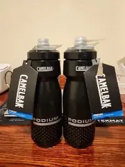 2x CamelBak PODIUM 24oz Water Bottles Black Plastic Easy Squeeze NEW