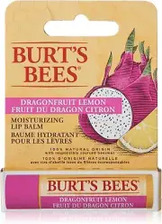 3PACK Burts Bees 100% Natural Origin Moisturizing Lip Balm Dragonfruit Lemon