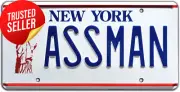 Cosmo Kramer ASSMAN Metal Stamped License Plate TV Show Collectible