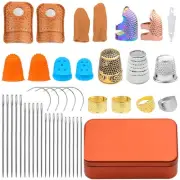 Mnuizu Sewing Thimble Set with Storage Box - Includes Sewing Big Eye Needle, ...