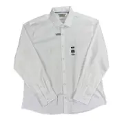 Kenneth Cole Mens Techni-Cole Slim Fit Flex Dress Shirt White XL 17 34/35