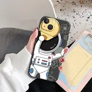 Space Star Astronaut Cute Case for iPhone 11 13 12 Pro Max XR X XS Max 8 7 6 6S Plus Soft Silicone Black Phone Cover Capa,S00002,for iPhone 7 8 SE2
