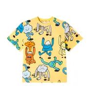 [Stella McCartney Kids] Stella McCartney Kids Printed cotton T-shirt Y 3 yellow