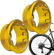 Fbinys Cassette Lockring, Flywheel Ring Cover, Aluminium Alloy Lockring, 12 Speed Freewheel Lock Ring, Anti Slip Lockring, Flywheel Lockring Set, 2 Piece Lockring Set, Aluminium Lockring for Bikes