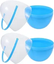 COLLBATH 2 PC Easter Eggs Giant Easter Egg Handheld Easter Egg Decorative Eggs Fillable Easter Containers Empty Easter Basket Eggs Easter Candy Boxes Easter Egg Basket Sky-Blue Pp