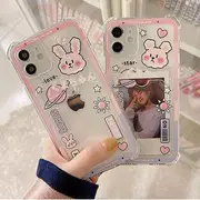 Bear / Rabbit Print Transparent Mobile Case - iPhone 16 Pro Max / 16 Pro / 16Plus / 16 / 15 Pro Max / 15 Pro / 15Plus / 15 / 14 Pro Max / 14 Pro / 14 Plus / 14 /13 Pro Max / 13 Pro / 13 / 13 mini / iPhone 12 Pro Max / 12 Pro / 12 / 12 mini BQ2442 - Bear - iPhone 12