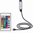 DC5V 24 Key IR Remote Controller with 1m USB Inline IR Controller for 5050 2835