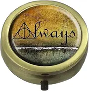 Always Custom Bronze Pill Box/Pill Case-Round Pill Box/Case- Three-Compartment Pill Box/Pill Case