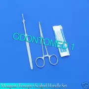MOSQUITO HEMOSTAT FORCEPS 5" CURVED +SCALPEL HANDLE #7+5 SURGICAL BLADES #11
