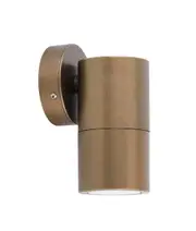 Exterior Pillar Fixed Wall Light Aged Brass