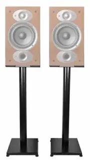 Black 29 Steel Bookshelf Speaker Stands For Polk Audio RTI A1 Bookshelf Speakers