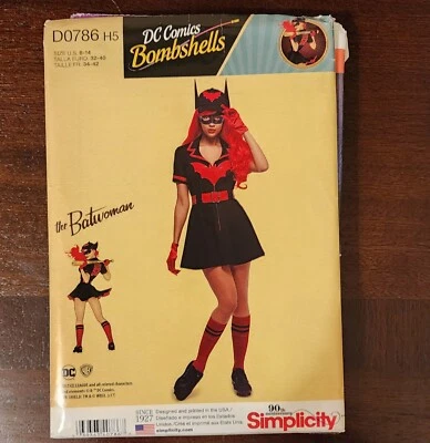 Sewing Pattern Simplicity D0786 Costume Cosplay 6-14 DC Comics Batwoman Dress