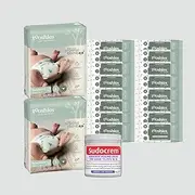 Tooshies Eco Nappies Size 1 Newborn, 104 Count, White, 3.25 kilograms + Tooshies Aloe Vera & Chamomile Eco Wipes, Pack of 1120 (16x70 packs) + Sudocrem Healing Cream 400g