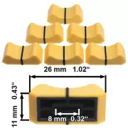 SIFAM 6x Fader Knob Yellow 8mm Slider Control Button Sliding Control Controllers