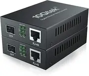 Gigabit Ethernet Media Converter, 1.25Gb/s, SFP Slot to 10/100/1000Base-Tx, without Transceiver, Pack of 2
