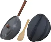 Parliky Outdoor Cooking Pot Small Camping Skillet Detachable Handle Nonstick Surface Aluminum Alloy Heat Resistant Travel Cookware