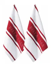 [Ladelle] Bella Casa 2 Pack Kitchen Towel in Red