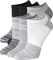 [Hanes] Performance No Show, Lightweight X-Temp Cooling Socks for Women, 6-Pack, Grey, 5-9, Grey