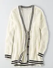 American Eagle Outfitters AEO Light Tipped Mesh Cardigan Size Small