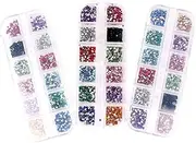 HONITANO Colors Acrylic Nail Art Drill Shiny Teardrop Round Gems for DIY Nail Decoration Jewelry Making Crafts Home Decor Suitable for Salon Home Use