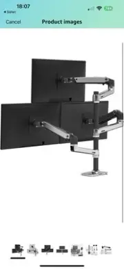 Ergotron - LX Triple Monitor Arm In Polished Aluminum