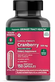 Member's Mark Clinical Strength 500mg Cranberry Dietary Supplement 2 Packs (150 Count.) Cranberry Naturally Helps Your Body