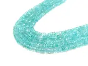 Natural Sky Blue Apatite Faceted Rondelle Bead Loose Gemstone 13" Jewelry Making