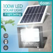 100W LED Solar Light Street Flood Sensor Remote Outdoor Garden Security Lamp
