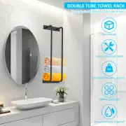 Towel Rack Sturdy Iron Towel Holder Wall Mounted Towel Shelf Large jeSpd
