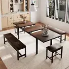 Einhomn 5 Pieces Dining Room Table Set for 4-6, 63' Extendable Kitchen Table Set