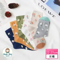 在飛比找momo購物網優惠-【哈囉喬伊】韓國襪子 毛茸茸小花朵中筒襪 女襪 A452(正