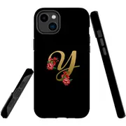 For iPhone 14 Plus Case Tough Protective Cover, Embellished Letter Y