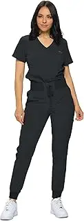 [MONARCH UNIFORMS] Stretchy Scrubs Women's Jogger Scrub Set In Regular and Petite Jogger Scrubs with Tuck-In Top for Women