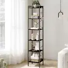 Bookshelf, Book Shelf, Industrial Bookcase with 2 9.4"D x 15.4"W x 72.8"H Black