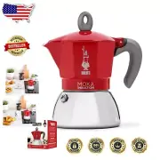 Elegant Moka Induction Pot - 4-Cup Espresso Brewer, Induction & Stovetop Use