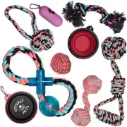 Dog Toys for Aggressive Chewers Puppy Chew Teething Rope Treats Toy Fun 9 Pack