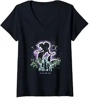 Womens Disney The Little Mermaid Ariel Under The Sea Glow V-Neck T-Shirt